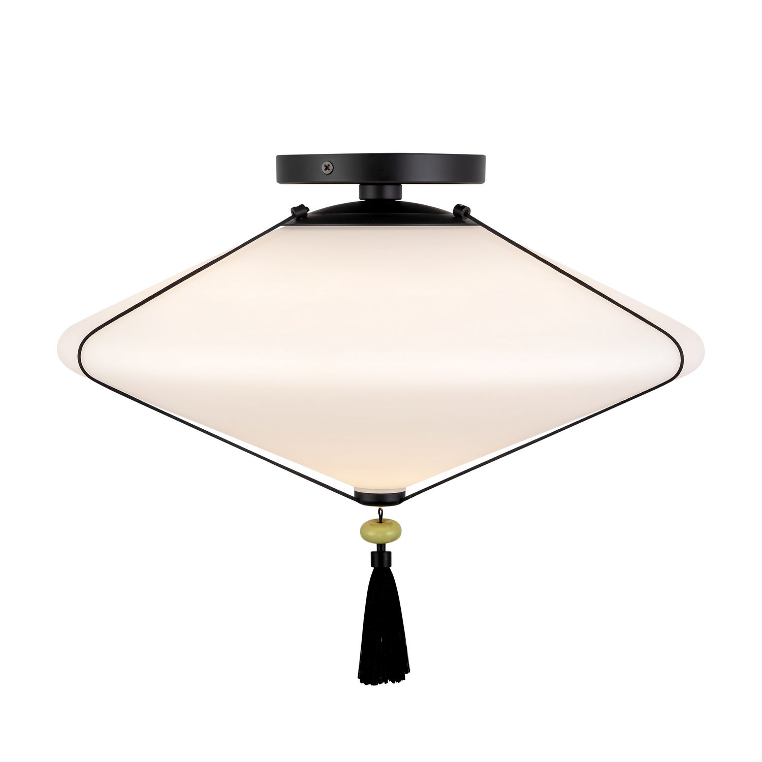 Alora - SF481015MBOP - One Light Flush Mount - Reeve - Matte Black/Opal Glass