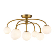 Alora - SF686027BGOP - Seven Light Flush Mount - Fiona - Brushed Gold/Opal Glass