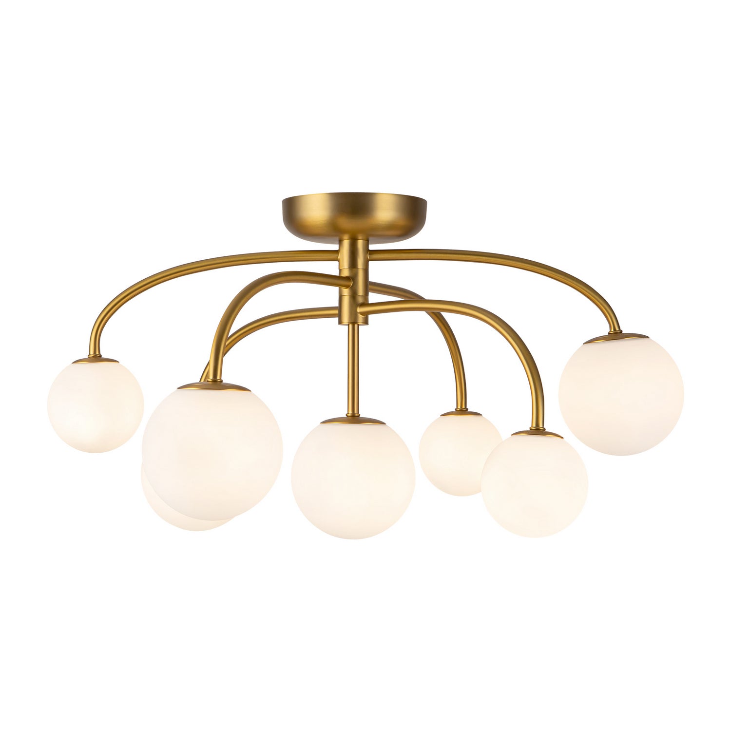 Alora - SF686027BGOP - Seven Light Flush Mount - Fiona - Brushed Gold/Opal Glass