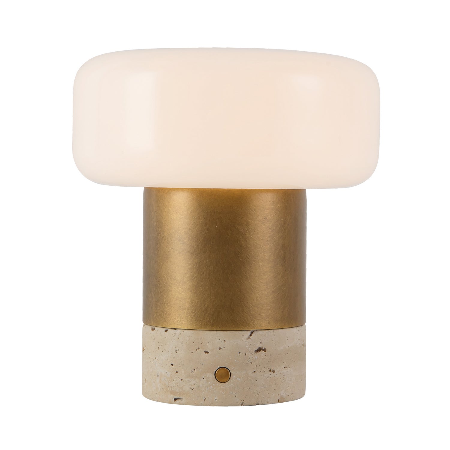 Alora - TL361707VBGO - LED Table Lamp - Niko - Vintage Brass/Opal Matte Glass