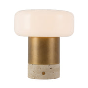 Alora - TL361707VBGO - LED Table Lamp - Niko - Vintage Brass/Opal Matte Glass