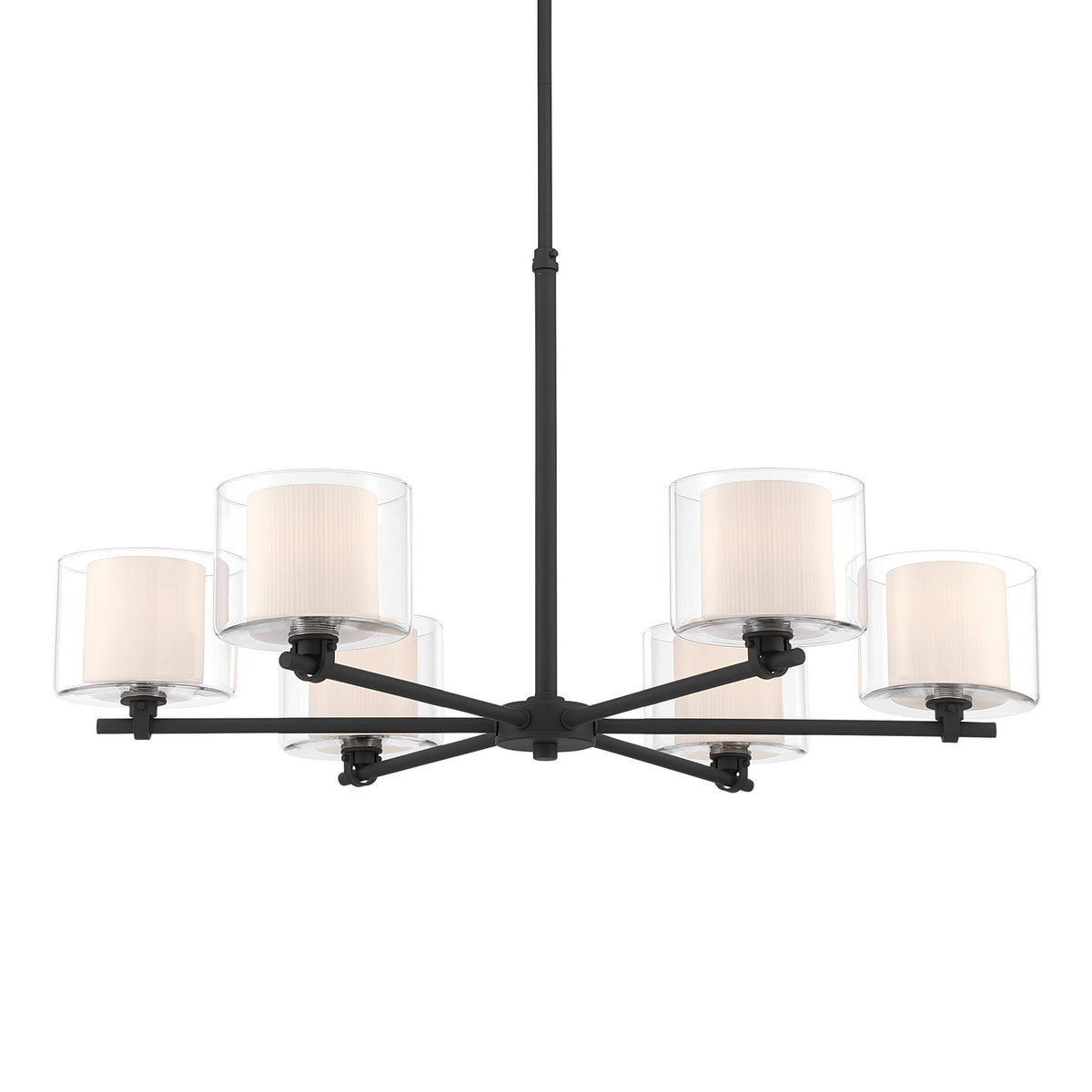 Minka-Lavery - 2065-899 - Six Light Chandelier - Seville - Dark Matte Black
