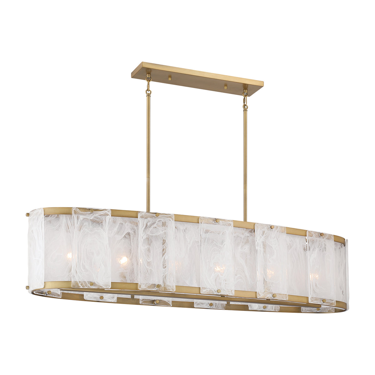 Minka-Lavery - 3639-732 - Six Light Linear Chandelier - Veil - Legacy Brass