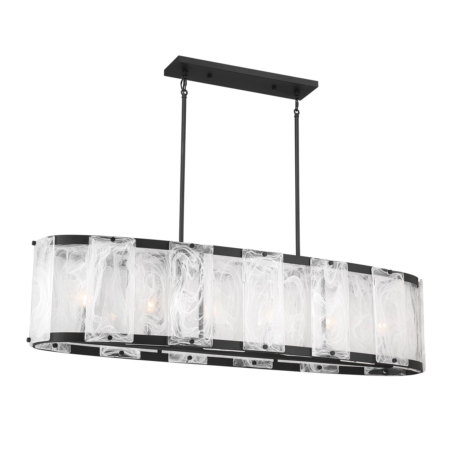 Minka-Lavery - 3639-899 - Six Light Linear Chandelier - Veil - Dark Matte Black