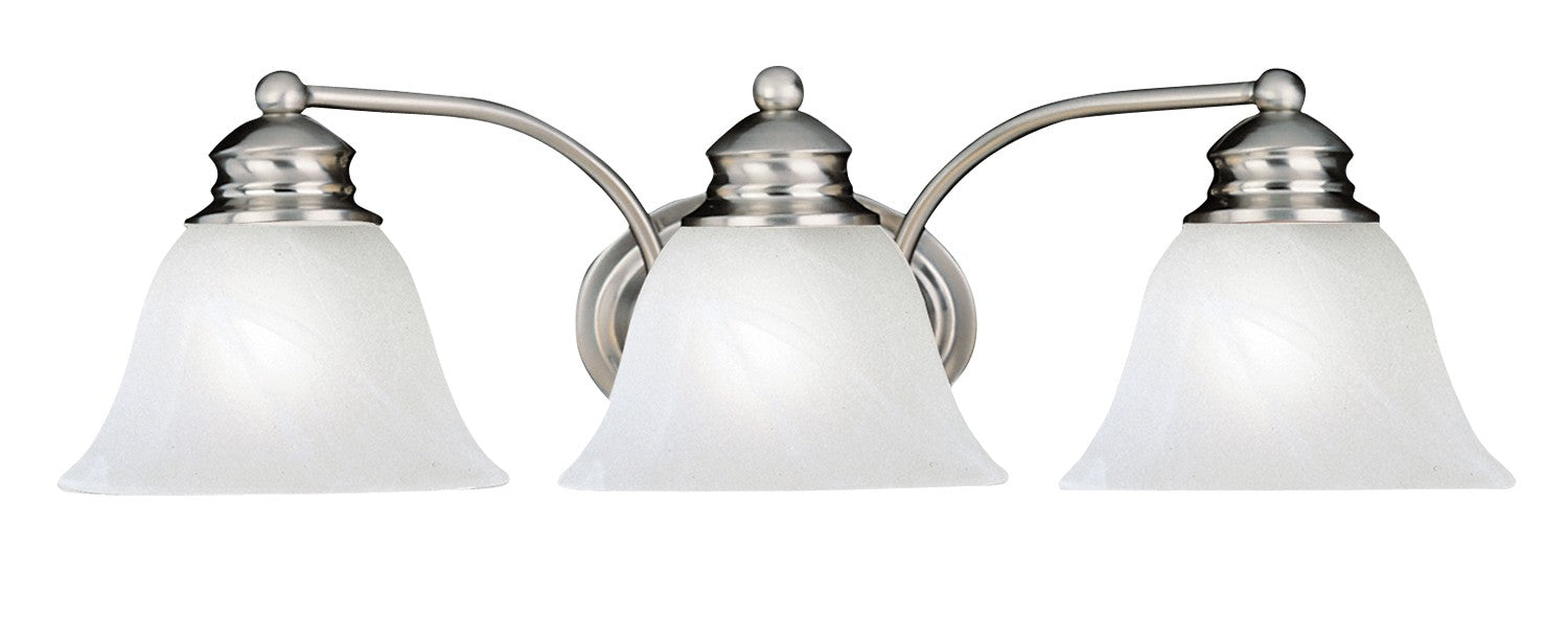 Maxim - 2688MRSN - Three Light Bath Vanity - Malaga - Satin Nickel