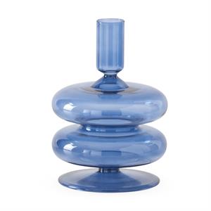 6.5IN HANDMADE BLUE GLASS TAPER