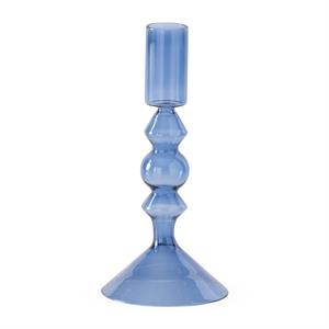 6.75IN HANDMADE BLUE GLASS TAPER