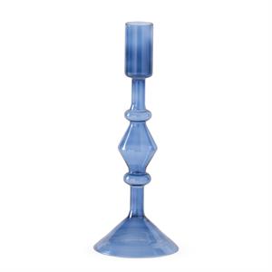 8.75IN HANDMADE BLUE GLASS TAPER