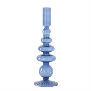 10.25IN HANDMADE BLUE GLASS TAPER