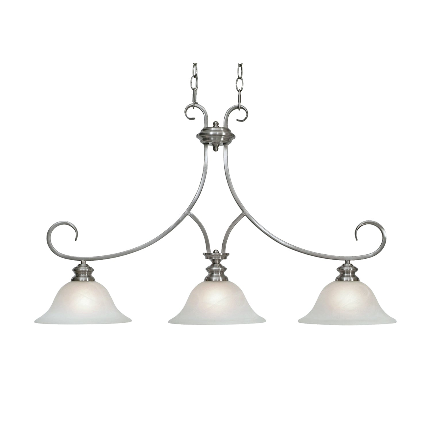 Golden - 6005-10 PW - Three Light Linear Pendant - Lancaster - Pewter