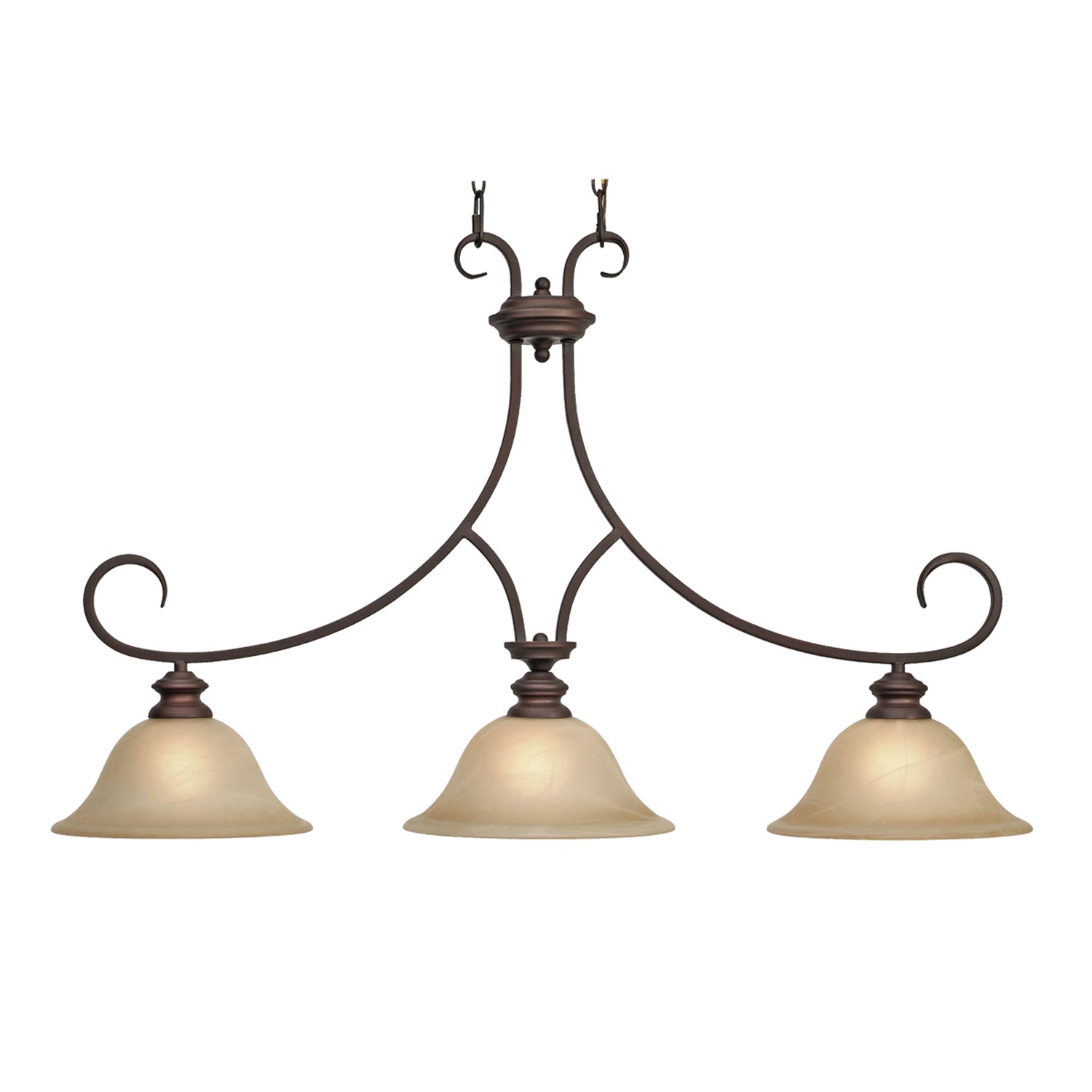Golden - 6005-10 RBZ - Three Light Linear Pendant - Lancaster - Rubbed Bronze