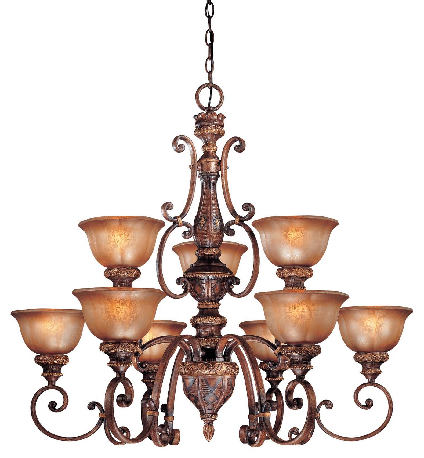 Minka-Lavery - 1358-177 - Nine Light Chandelier - Illuminati - Illuminati Bronze