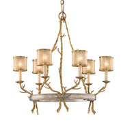 Corbett Lighting - 66-06-VGL/SSL - Six Light Chandelier - Parc Royale - Vintage Gold Leaf