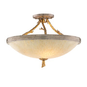 Corbett Lighting - 66-33-VGL/SSL - Three Light Semi Flush Mount - Parc Royale - Vintage Gold Leaf