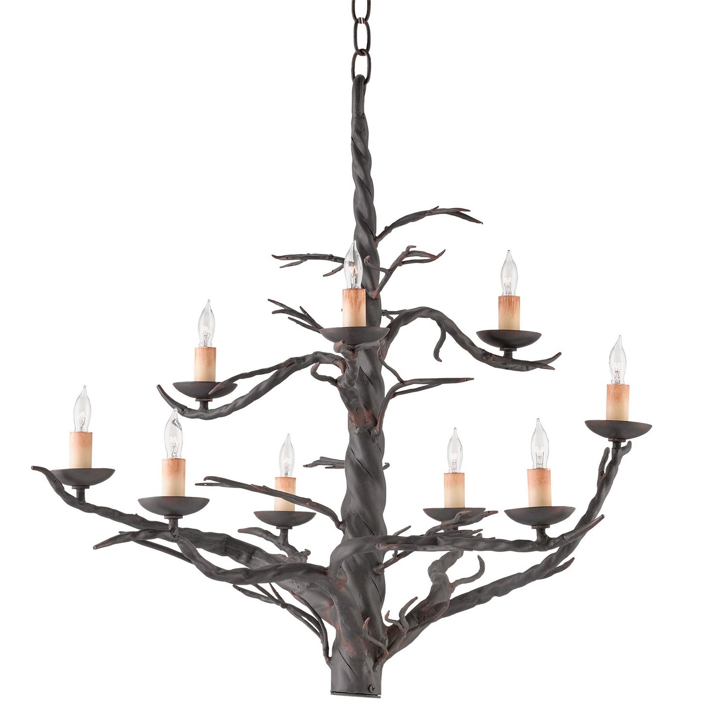 Currey and Company - 9327 - Nine Light Chandelier - Old Iron