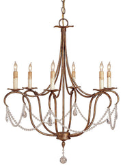 Currey and Company - 9880 - Six Light Chandelier - Rhine Gold