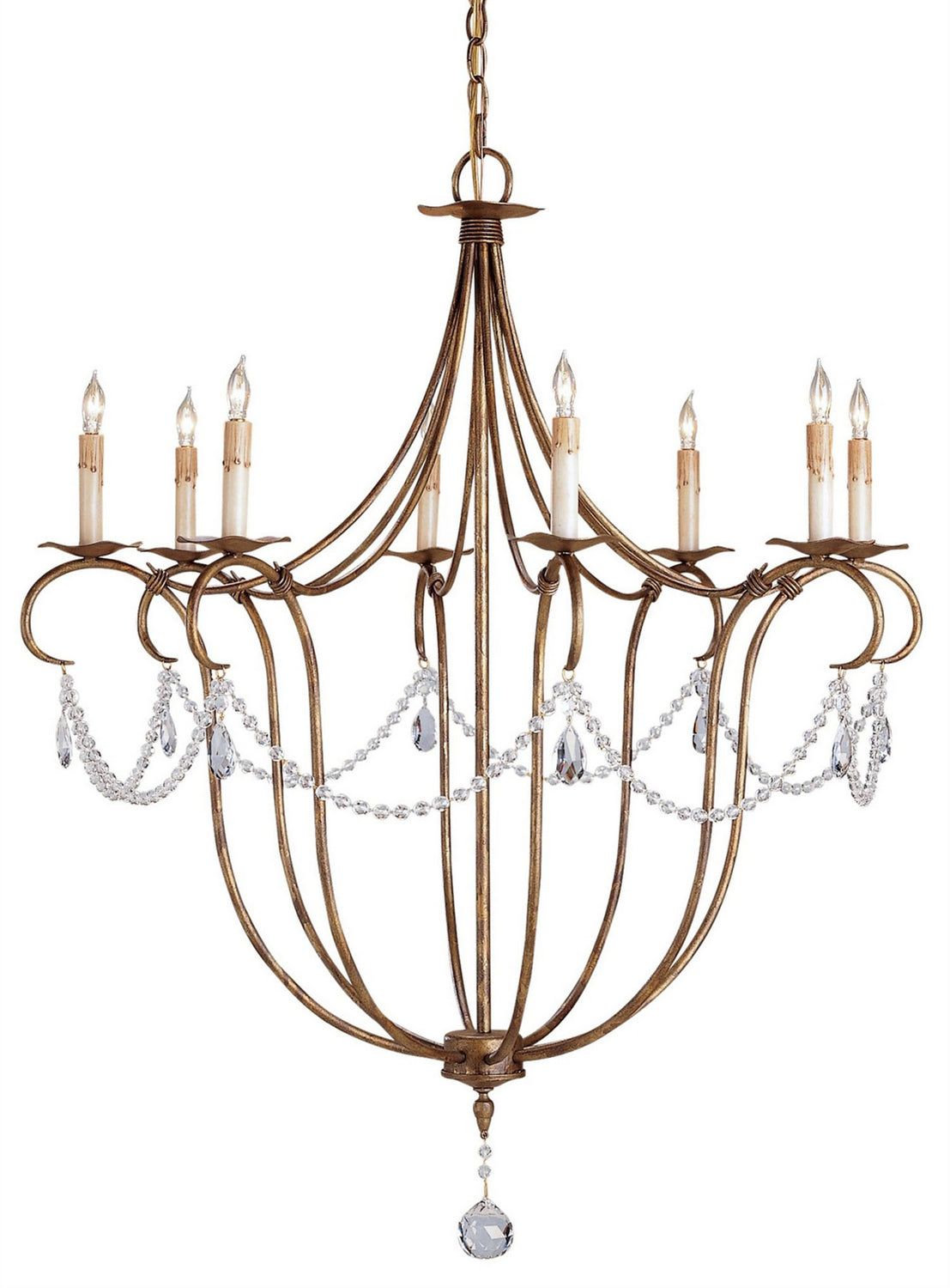 Currey and Company - 9881 - Eight Light Chandelier - Rhine Gold
