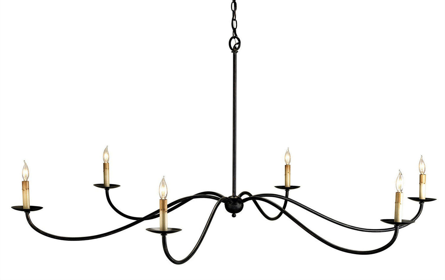 Currey and Company - 9267 - Six Light Chandelier - Zanzibar Black