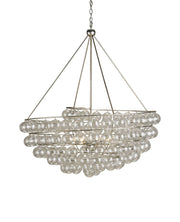 Currey and Company - 9002 - Four Light Chandelier - Contemporary Silver Leaf