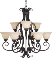 Maxim - 12207FIOI - Nine Light Chandelier - Manor - Oil Rubbed Bronze