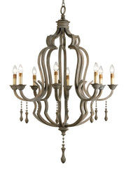 Currey and Company - 9010 - Eight Light Chandelier - Washed Gray