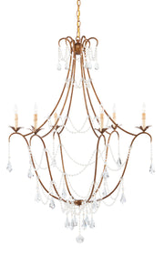 Currey and Company - 9048 - Six Light Chandelier - Rhine Gold