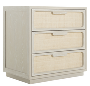 Serini Nightstand - Cerused White Natural Seagrass