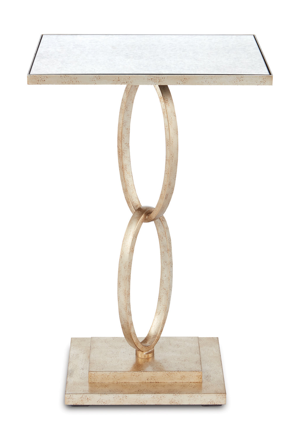 Currey and Company - 4096 - Accent Table - Silver Leaf/Antique Mirror
