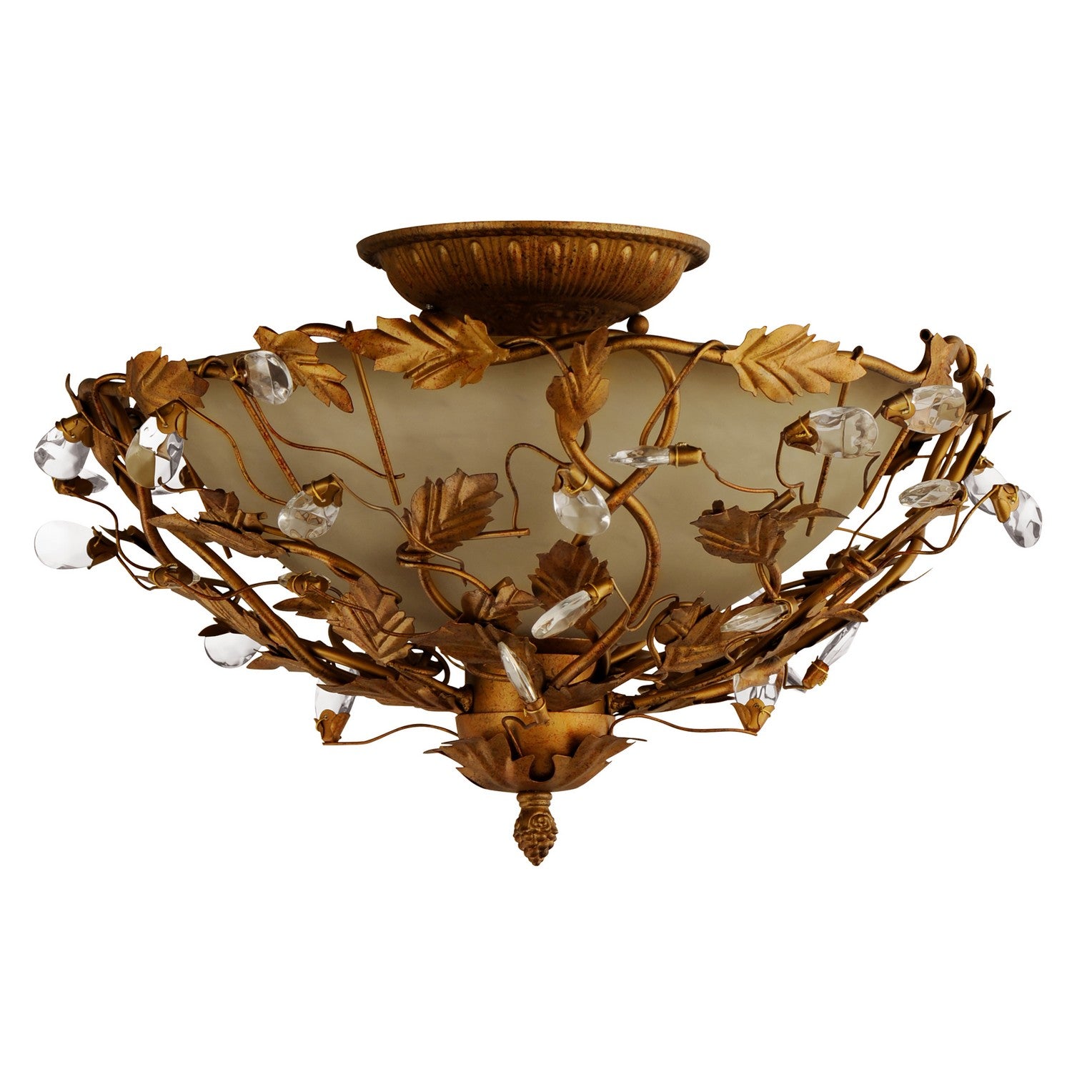 Maxim - 2859EG - Three Light Semi-Flush Mount - Elegante - Etruscan Gold