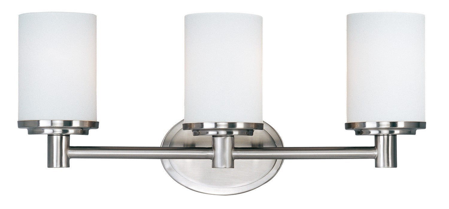 Maxim - 9053SWSN - Three Light Bath Vanity - Cylinder - Satin Nickel