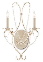 Currey and Company - 5980 - Two Light Wall Sconce - Silver Leaf