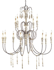 Currey and Company - 9117 - 12 Light Chandelier - Stockholm White/Rust