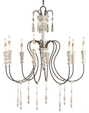 Currey and Company - 9120 - Eight Light Chandelier - Stockholm White/Rust