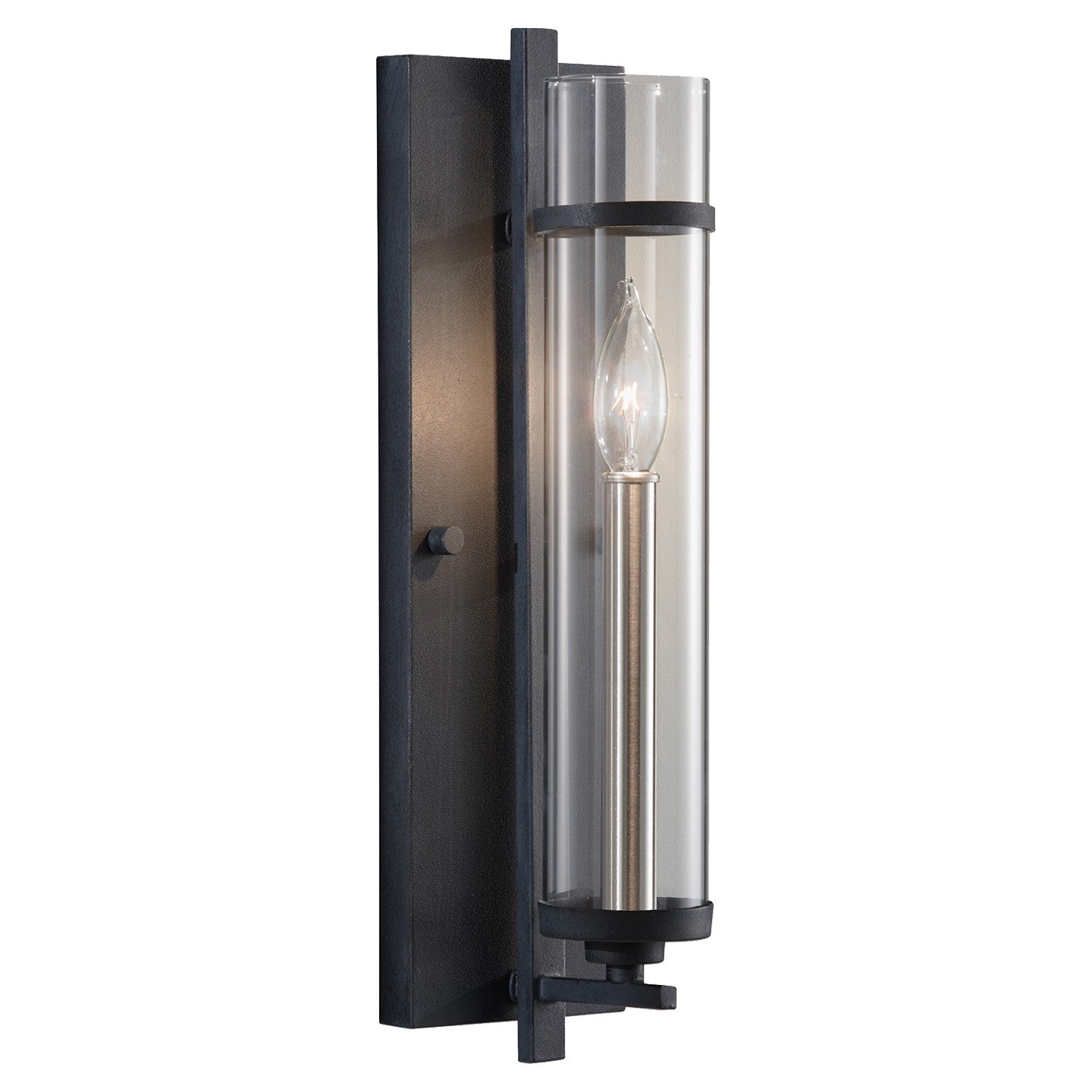 Generation Lighting - WB1560AF/BS - One Light Wall Sconce - Ethan - Antique Forged Iron / Brushed Steel