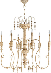 Quorum - 6206-6-70 - Six Light Chandelier - Salento - Persian White