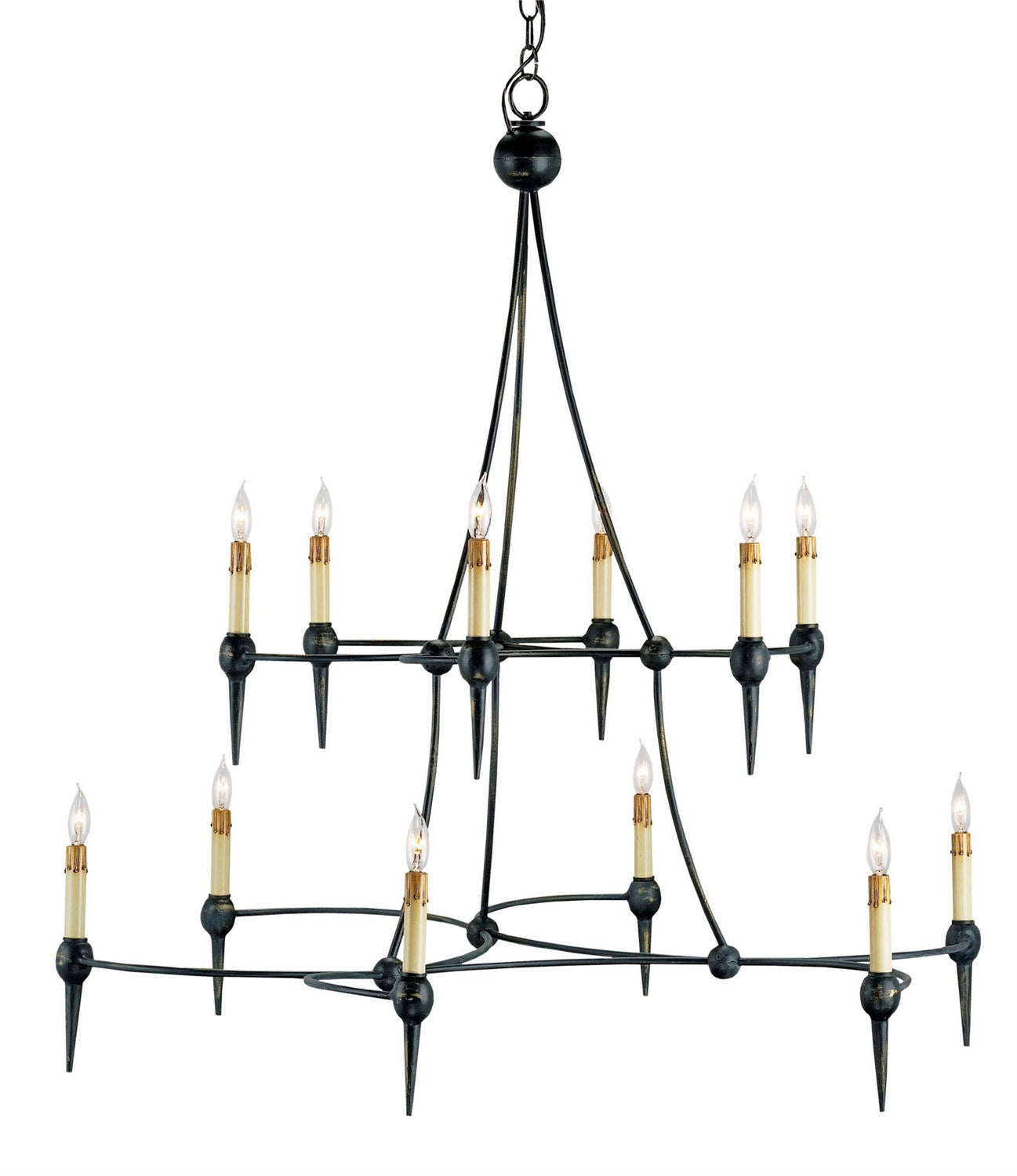 Currey and Company - 9157 - 12 Light Chandelier - French Black