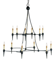 Currey and Company - 9157 - 12 Light Chandelier - French Black
