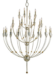 Currey and Company - 9159 - 28 Light Chandelier - Silver Granello/Gold Leaf