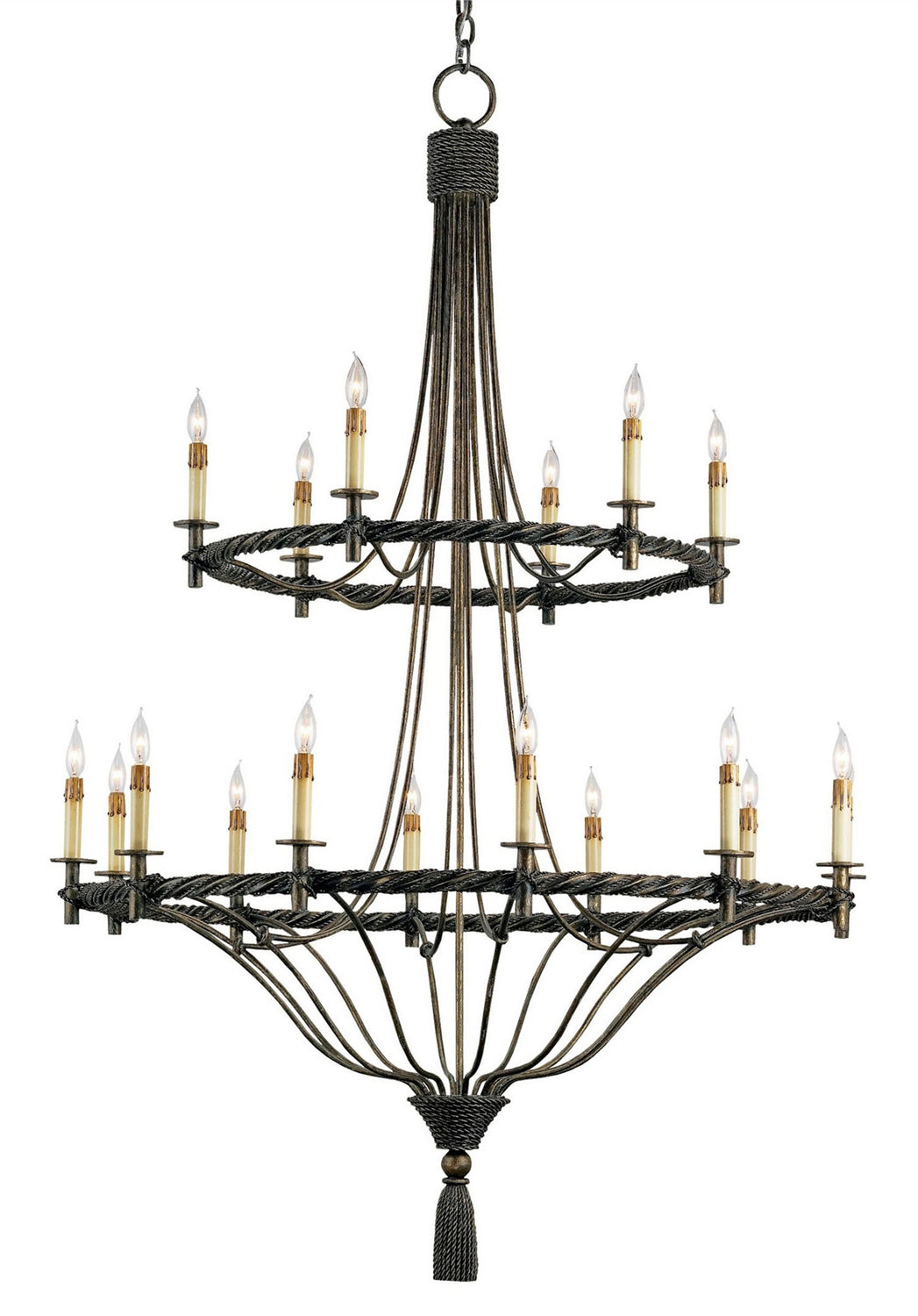 Currey and Company - 9174 - 18 Light Chandelier - Pyrite Bronze