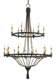 Currey and Company - 9174 - 18 Light Chandelier - Pyrite Bronze