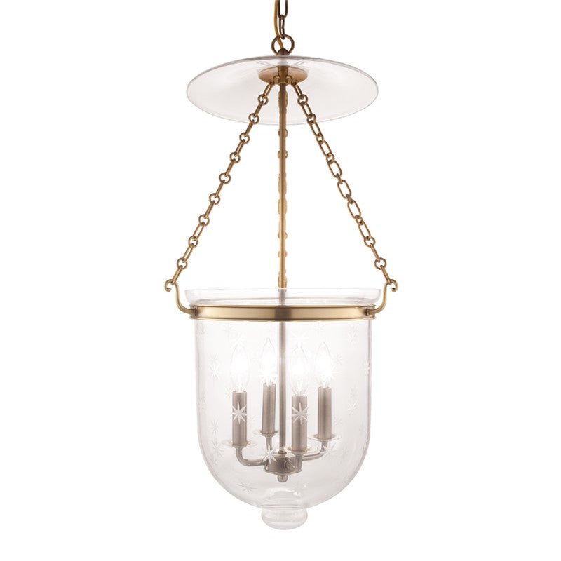 Hudson Valley - 255-AGB-C3 - Four Light Pendant - Hampton - Aged Brass