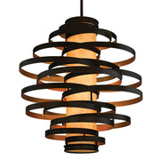 Corbett Lighting - 113-76-BRL/GL - Three Light Chandelier - Vertigo - Bronze And Gold Leaf