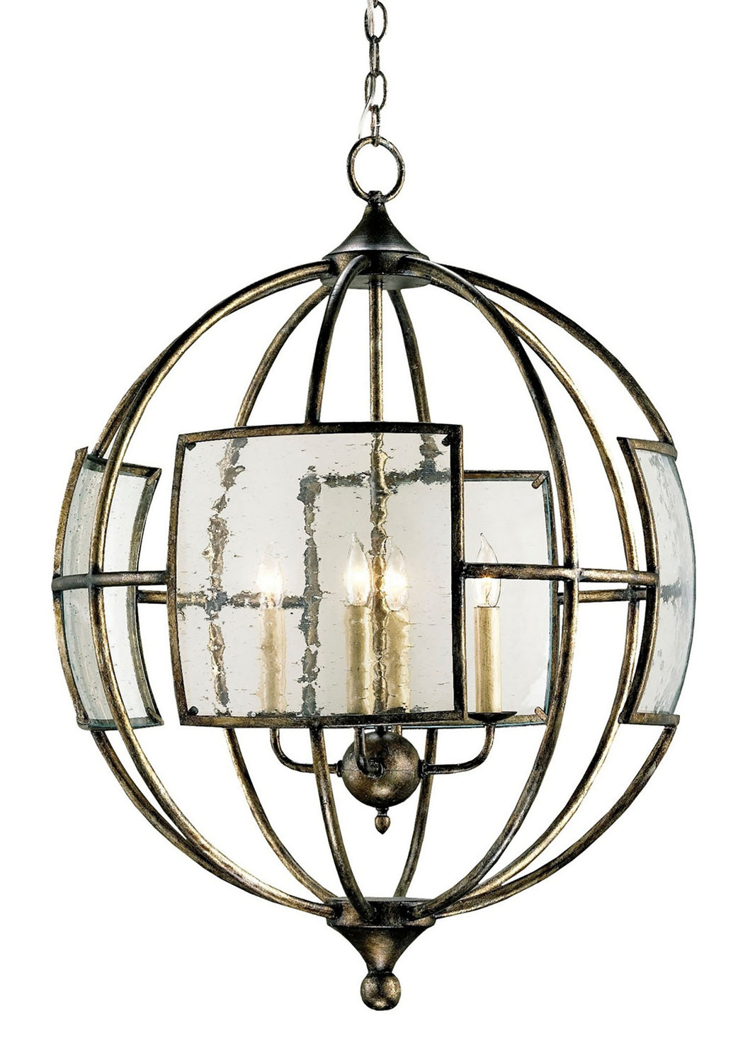 Currey and Company - 9750 - Four Light Chandelier - Pyrite Bronze