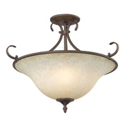 Golden - 8606-SF RBZ-TEA - Three Light Semi-Flush Mount - Homestead - Rubbed Bronze