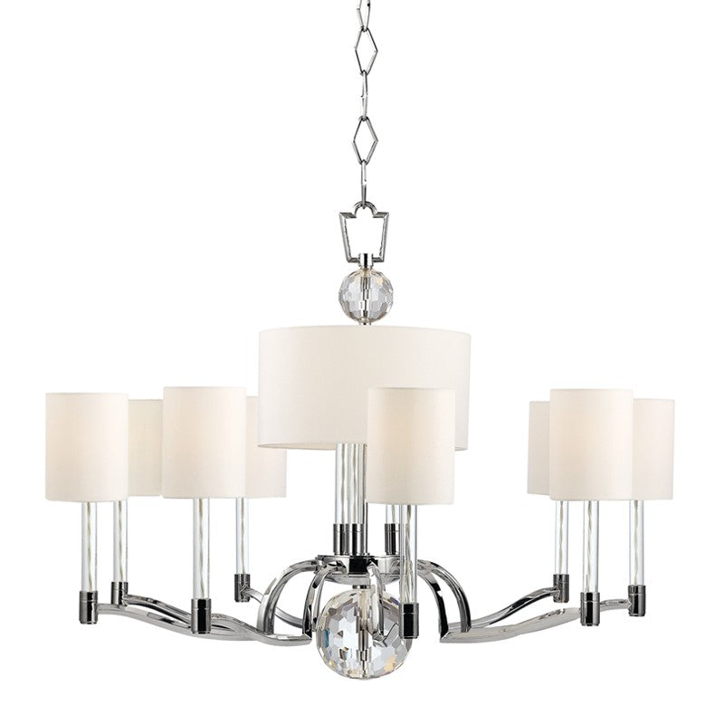 Hudson Valley - 3009-PN - 12 Light Chandelier - Waterloo - Polished Nickel
