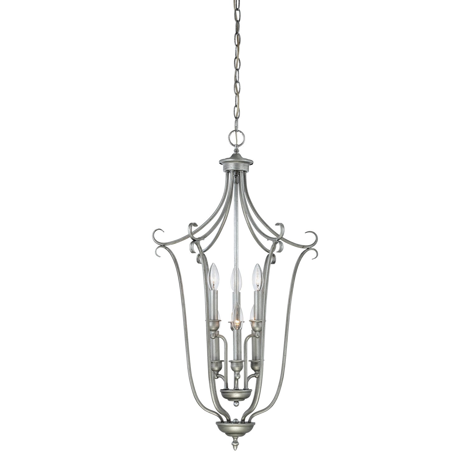 Millennium - 1336-RS - Six Light Pendant - Fulton - Rubbed Silver