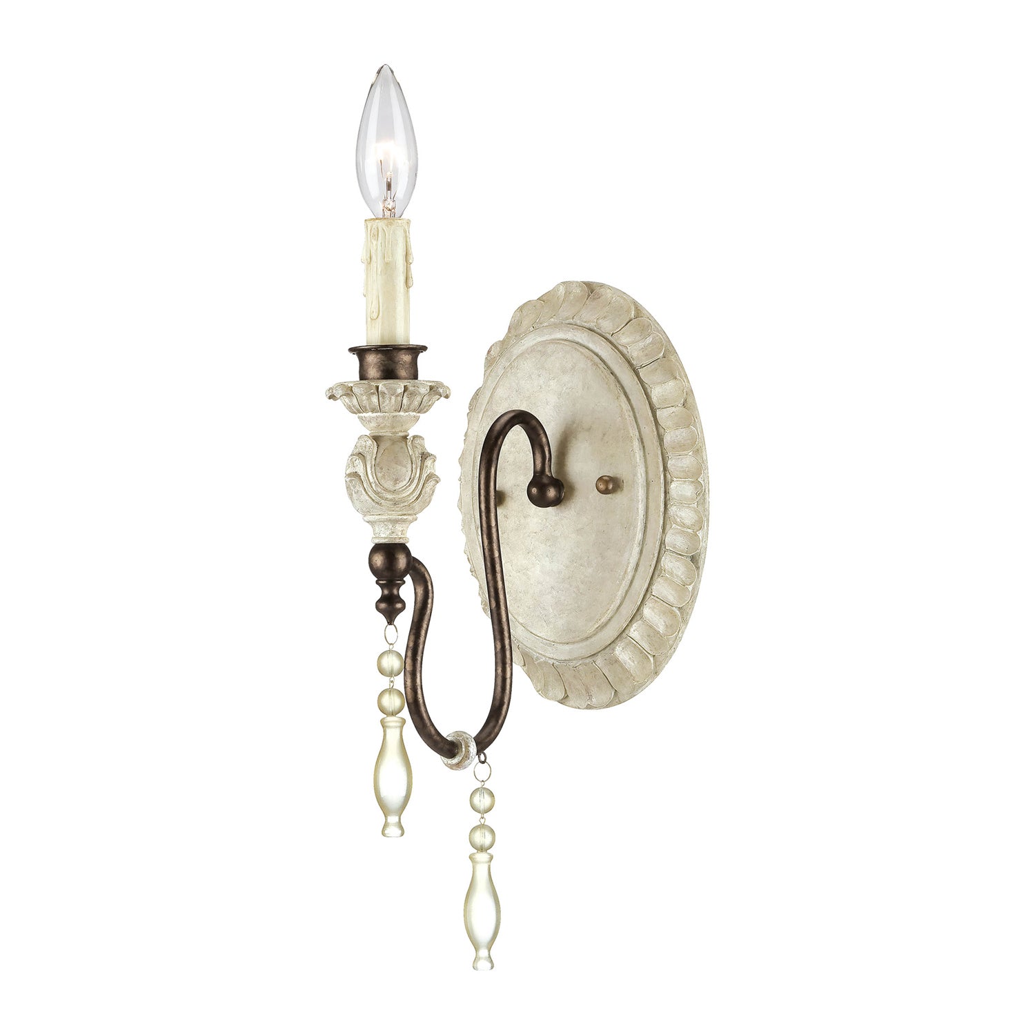 Millennium - 7301-AW/BZ - One Light Wall Sconce - Denise - Antique White/Bronze