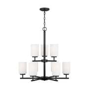 Generation Lighting - 31162-112 - Nine Light Chandelier - Oslo - Midnight Black