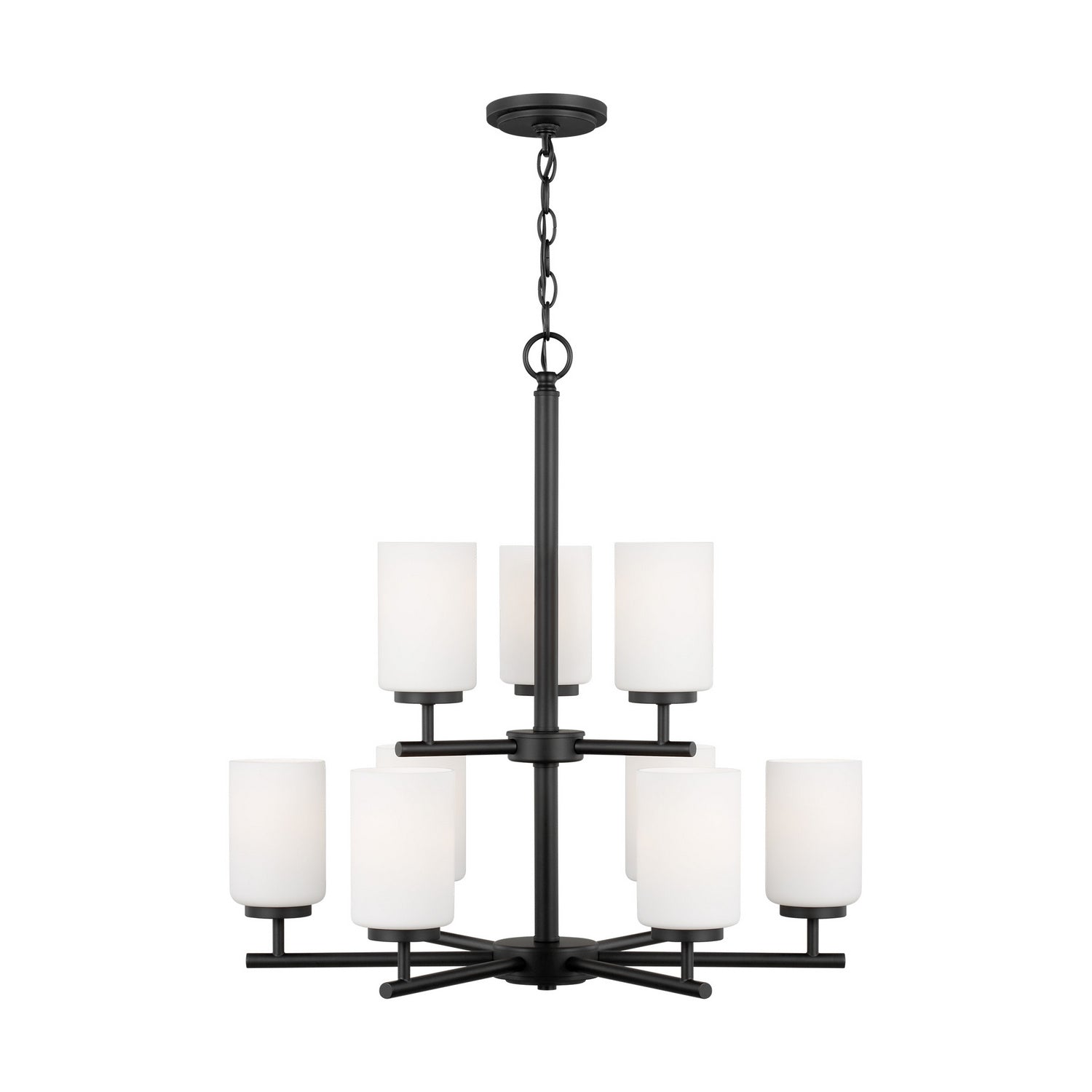Generation Lighting - 31162-112 - Nine Light Chandelier - Oslo - Midnight Black