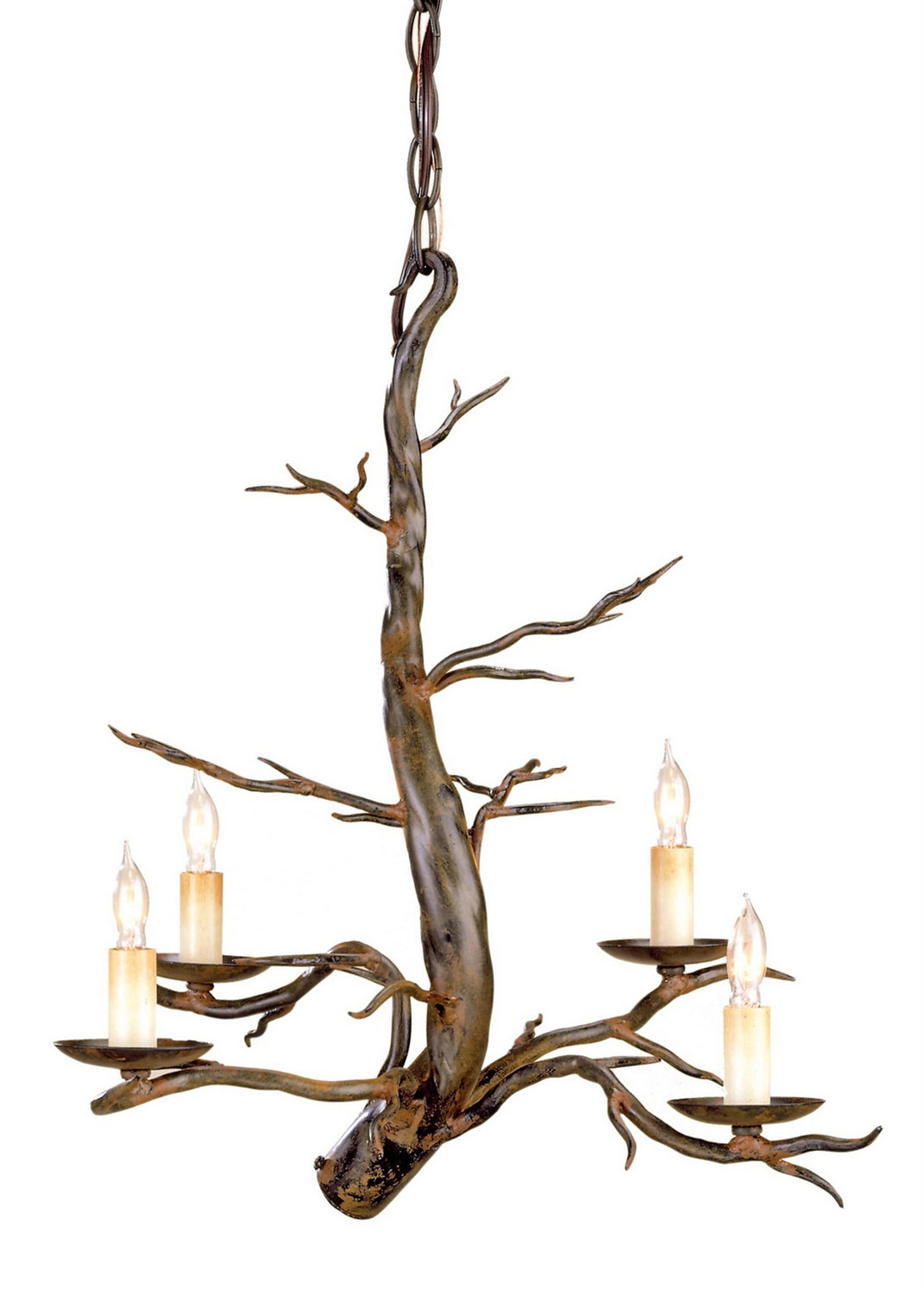 Currey and Company - 9307 - Four Light Chandelier - Old Iron